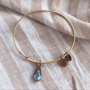 Alex and Ani Crystal Teardrop Water Gold Bangle